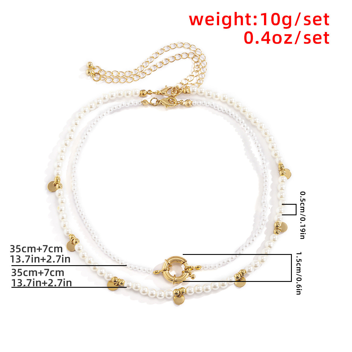 Retro Imitation Pearl Geometric Tag Pastoral Bead Necklaces