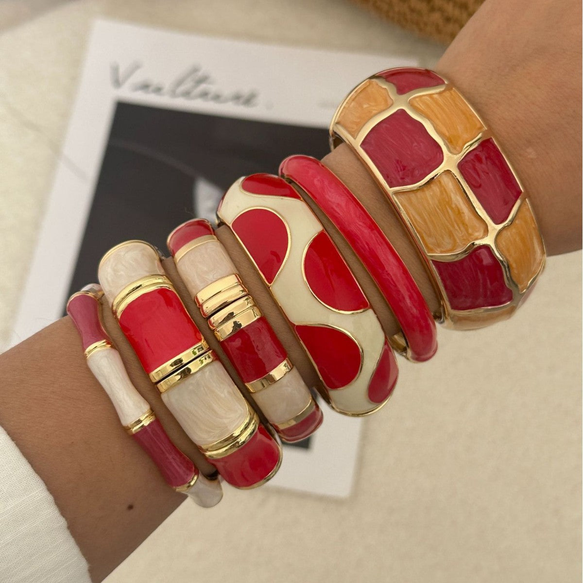 Alloy Female Personality Enamel Drop Oil Vacation Style Bracelets