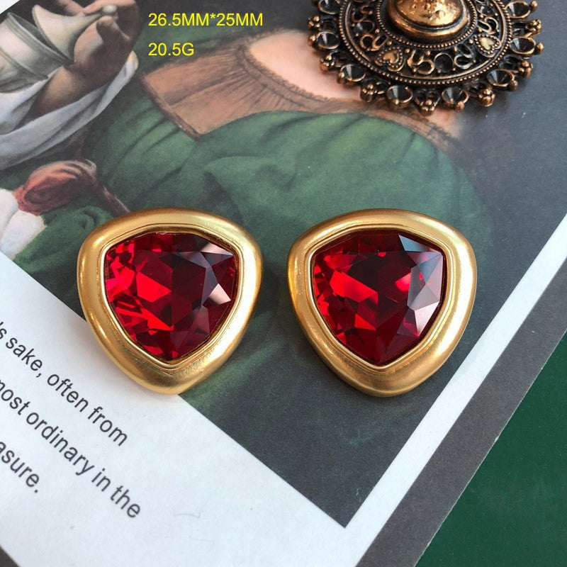 Vintage Series Electroplated Real Gold Rose Chinese Green Temperament Wild Jewelry Set