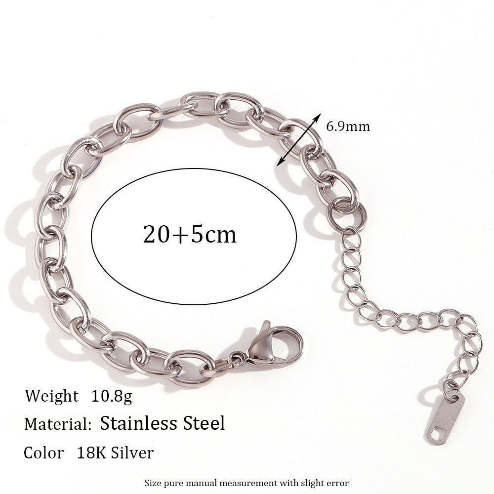Women's Steel Choker Stainless Gold-plated Cross Chain Necklace