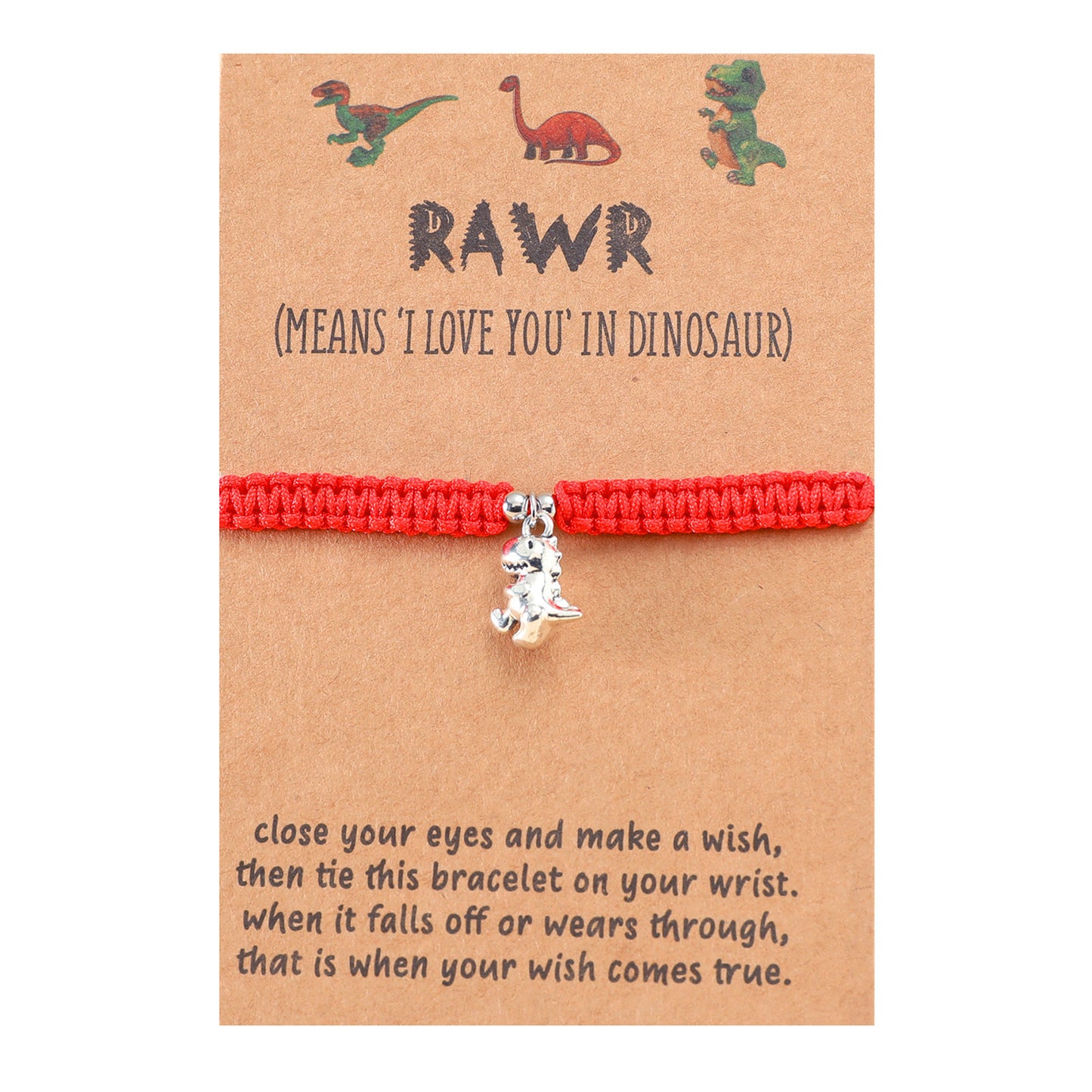 Personality Little Dinosaur Knot Woven Card Bracelets