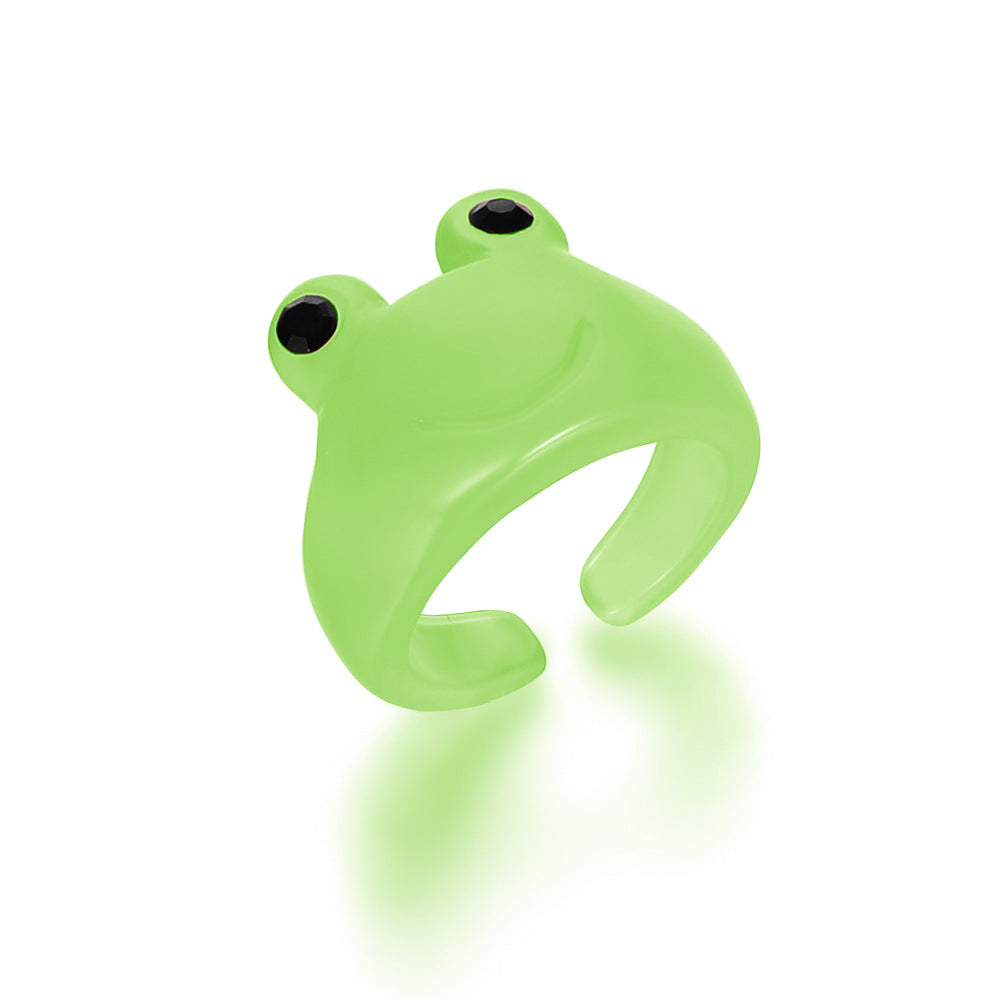 Cartoon Frog Fashion Cute Resin Index Rings