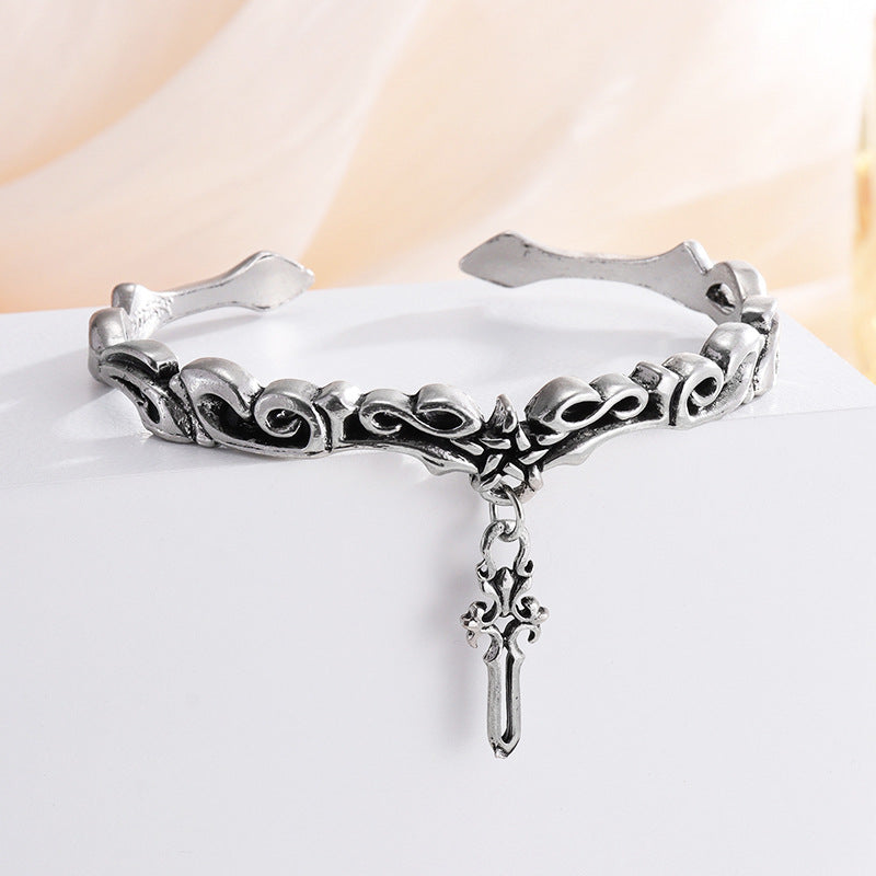 Vine Five-pointed Star Cross Dark Pattern Bracelet