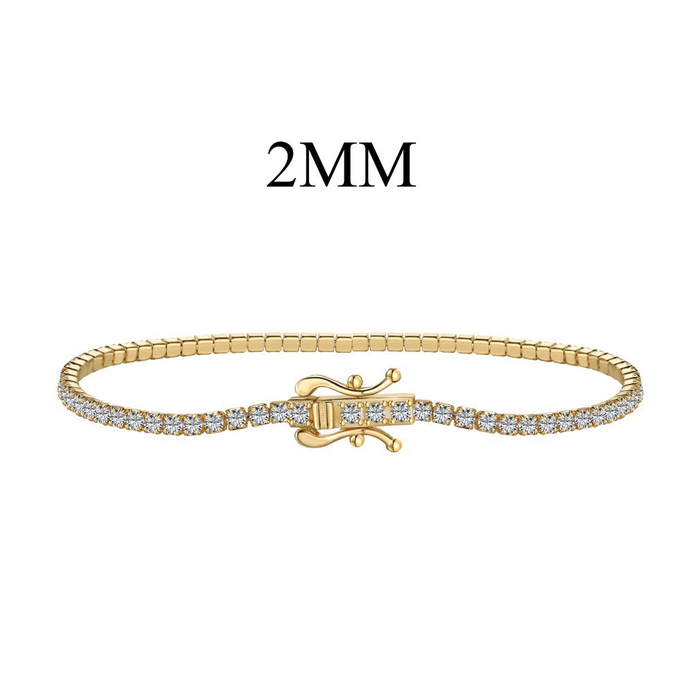 Sier Tennis Chain Single Row Zircon Bracelets