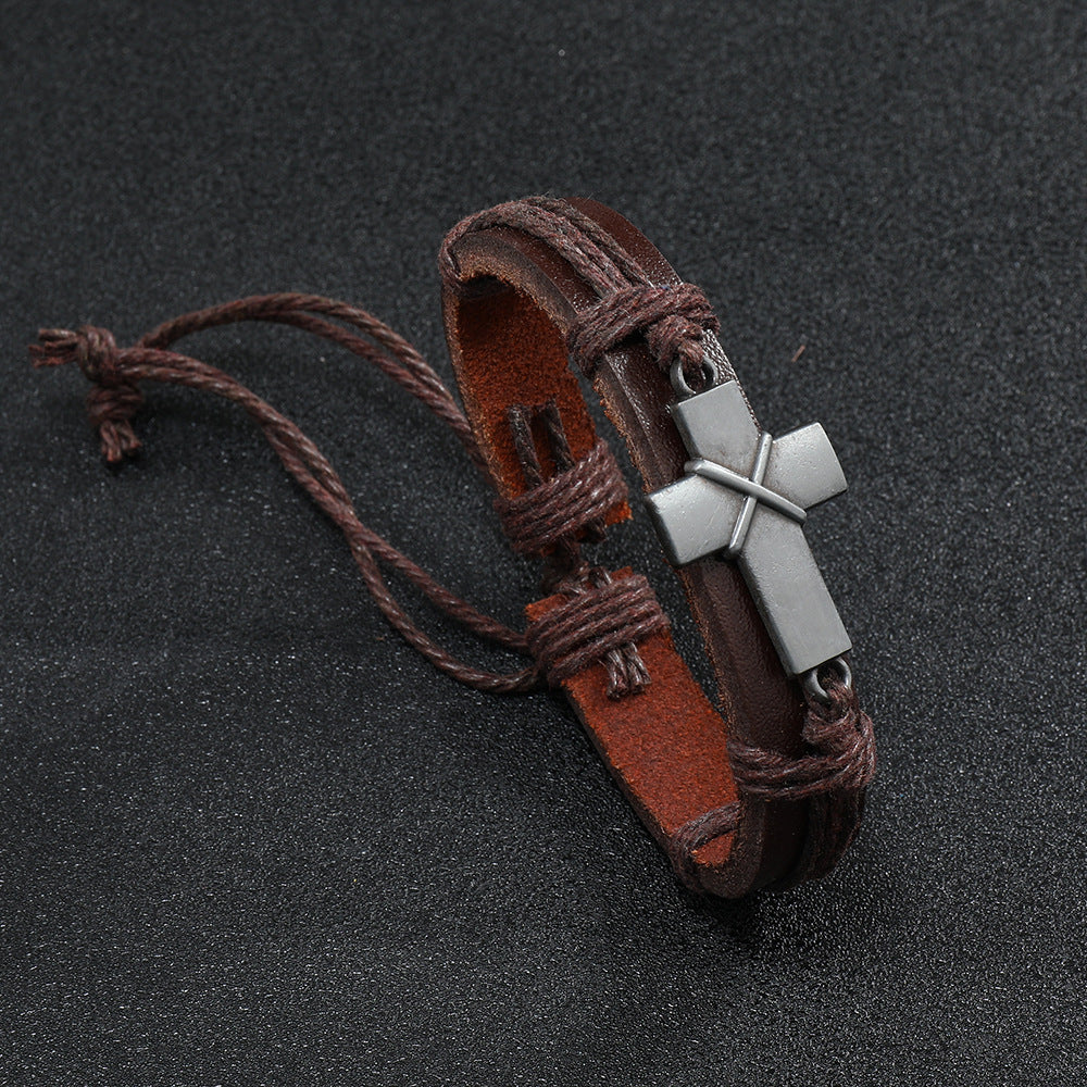 Men's Ornament Personality Handmade Braided Leather Simple Bracelets