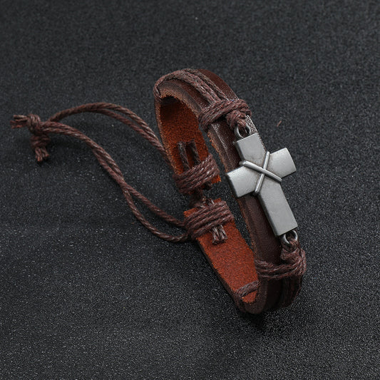 Men's Ornament Personality Handmade Braided Leather Simple Bracelets