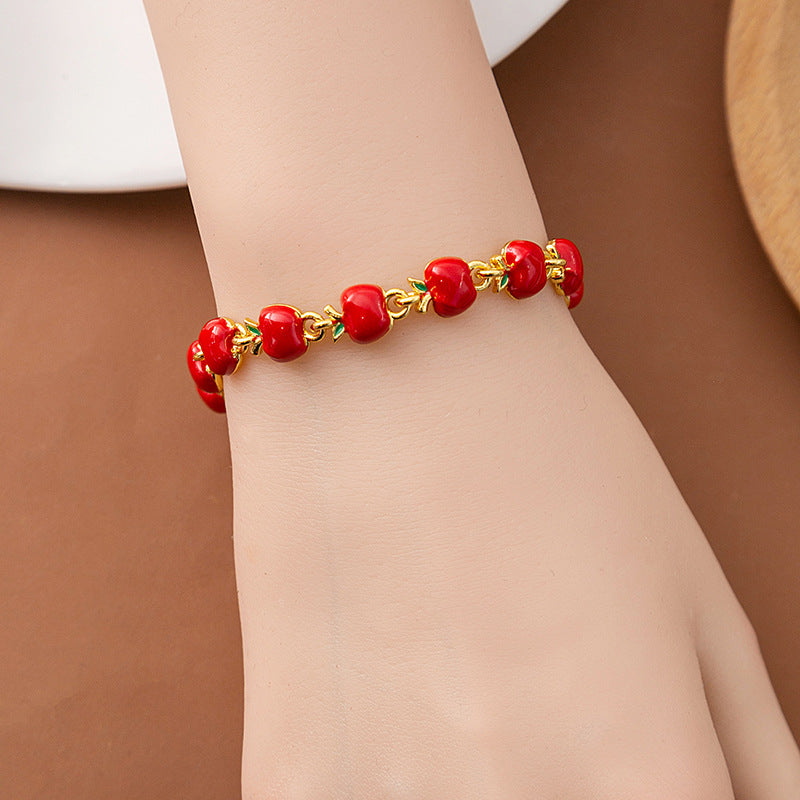 Fruit Apple Creative Personality Drop Oil Bracelets