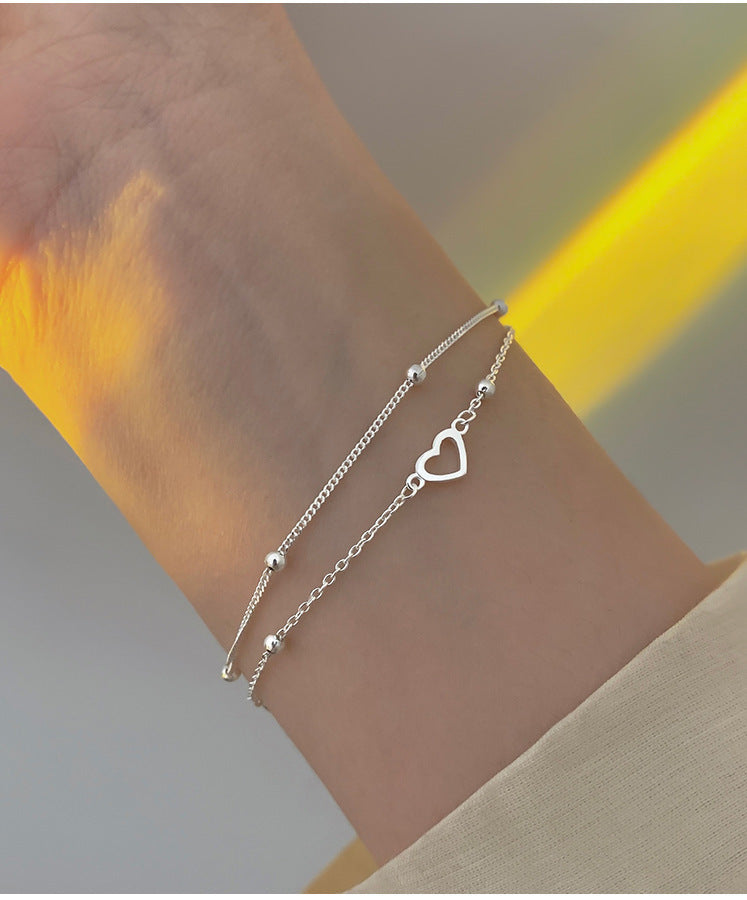 Light Bead Heart-shaped Female Korean Style Sweet Elegance Bracelets