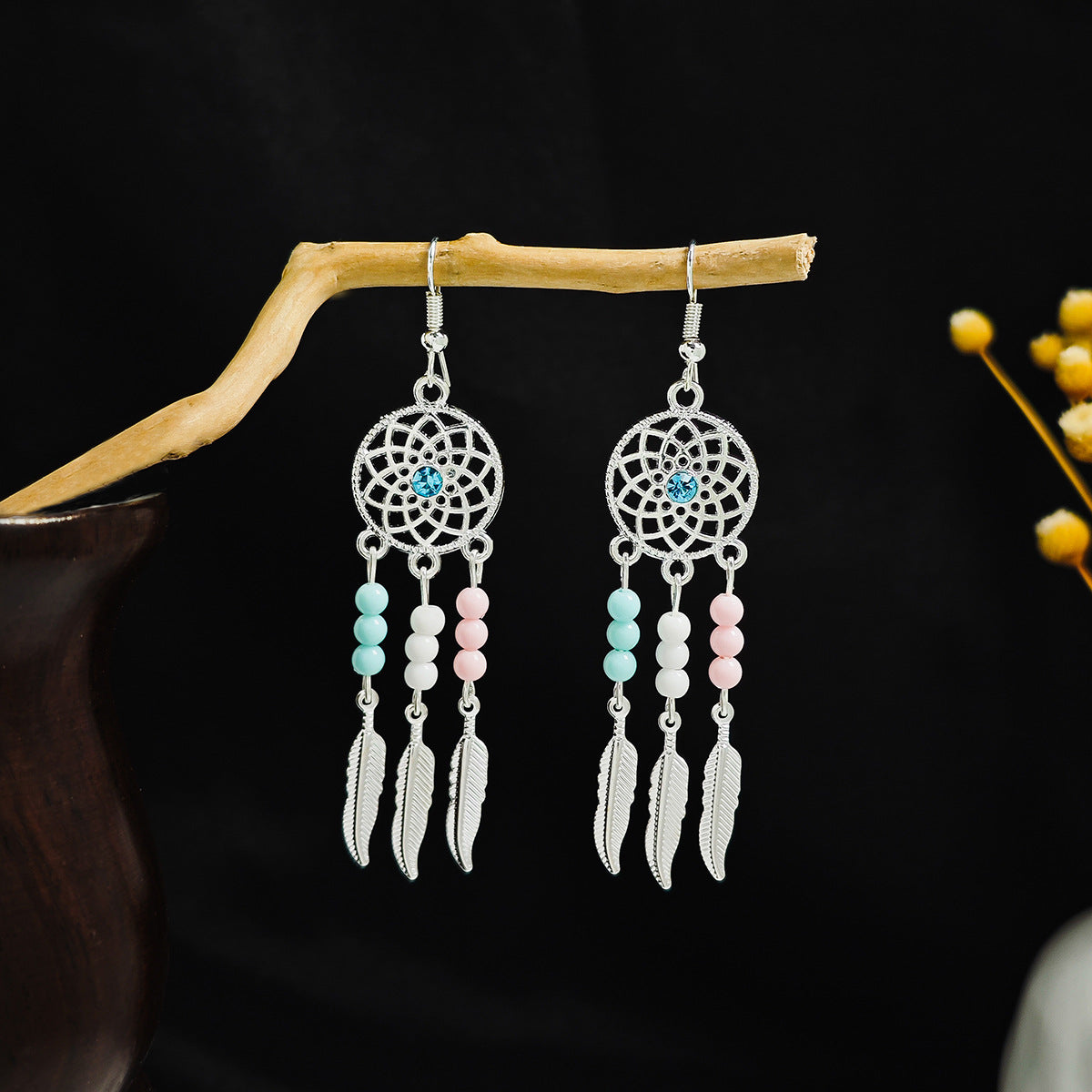 Geometric Round Ethnic Bohemian Retro Tourist Attractions Long Earrings