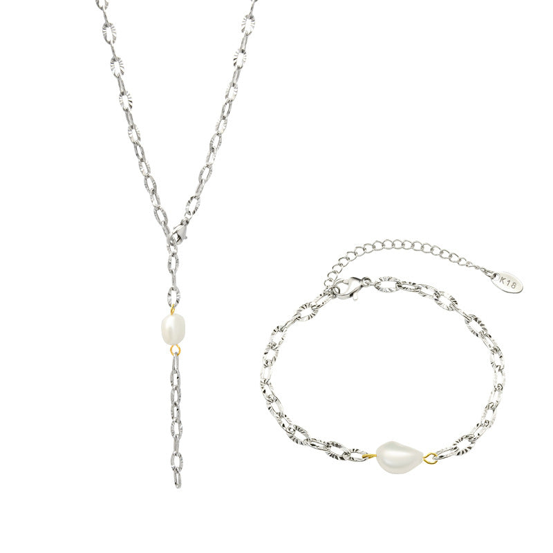 Korean Style Freshwater Pearl Stitching Sweater Bracelets