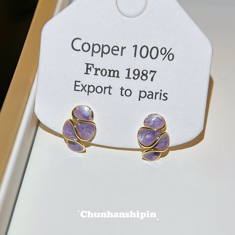 Purple Oil Dripping Silicone Female High Ear Clip