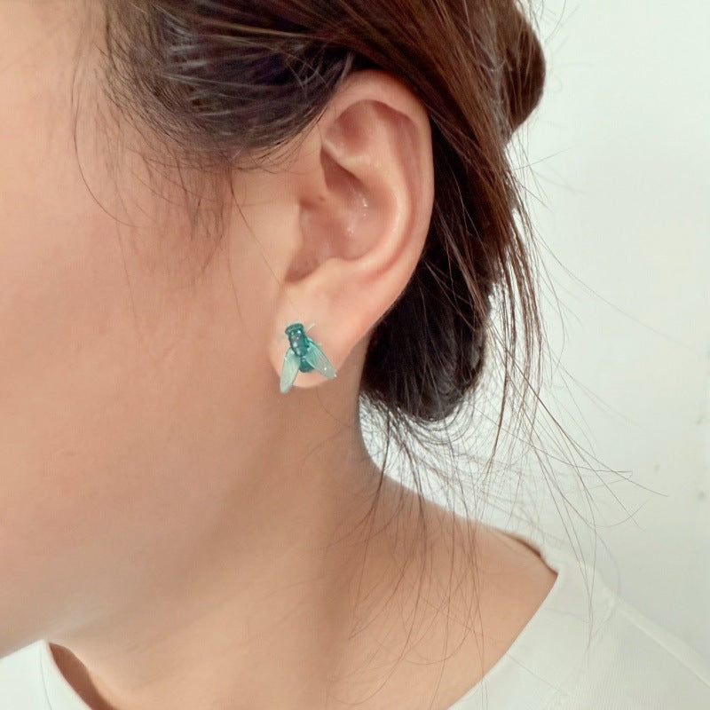 Women's Artificial Fly Abstract Funny Design Insect Stud Earrings