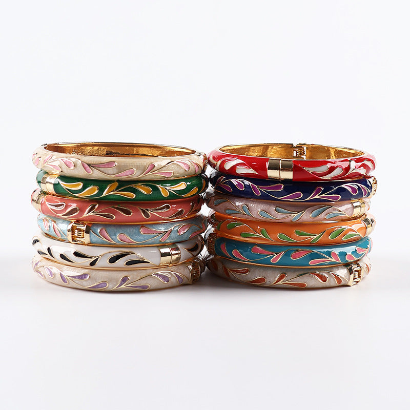 Court Cloisonne Enamel Boutique Light Luxury High-grade Design Bracelet