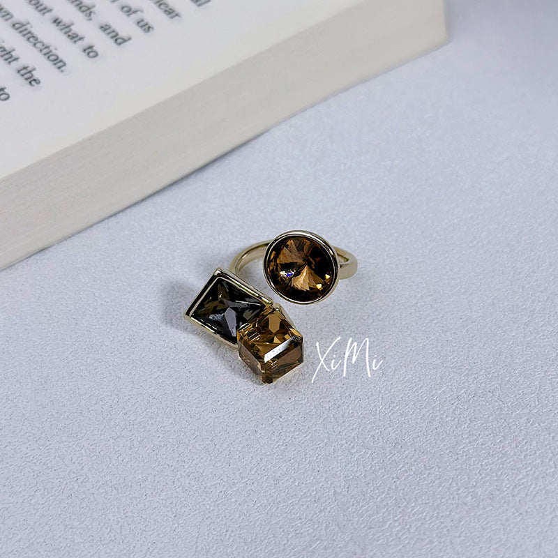 Luxury Zircon Opening Crystal Index Finger Ring