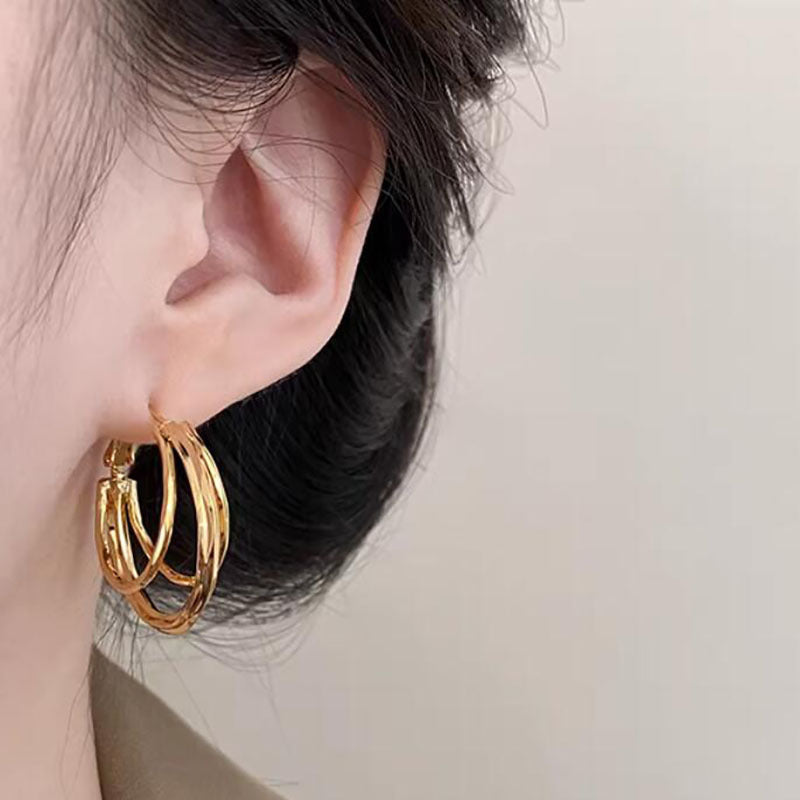 Hoop Three-line High-grade Unique Ear Fashion Personality Rings