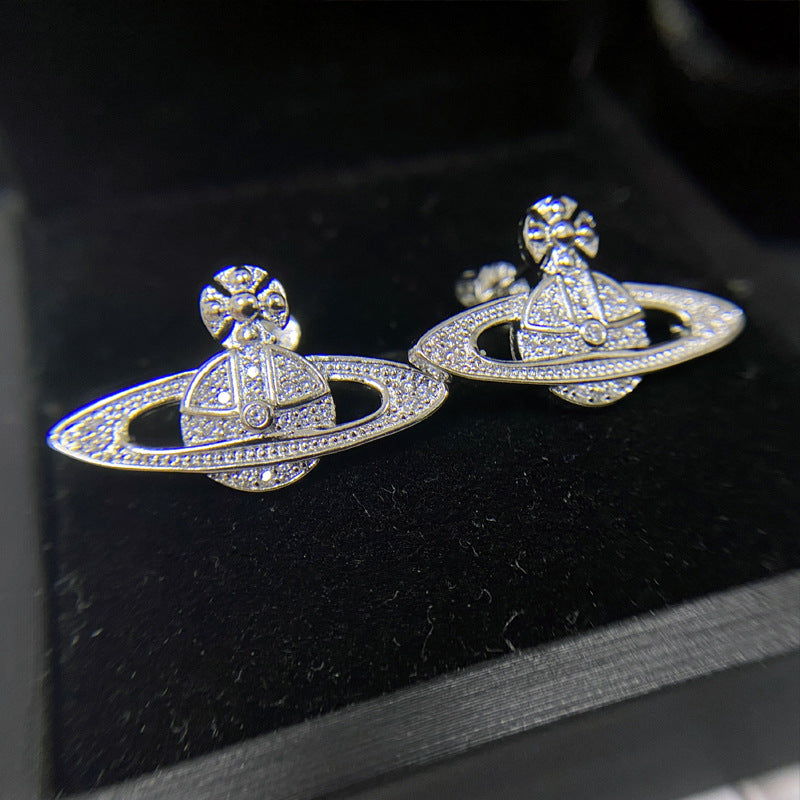 Saturn Series Plated Planet Design Inlaid Rings