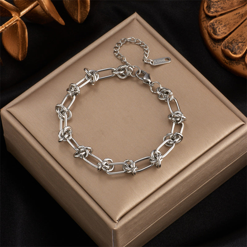 Fashion Vintage Metal Hip Hop Punk Gold-plated Titanium Steel Necklaces