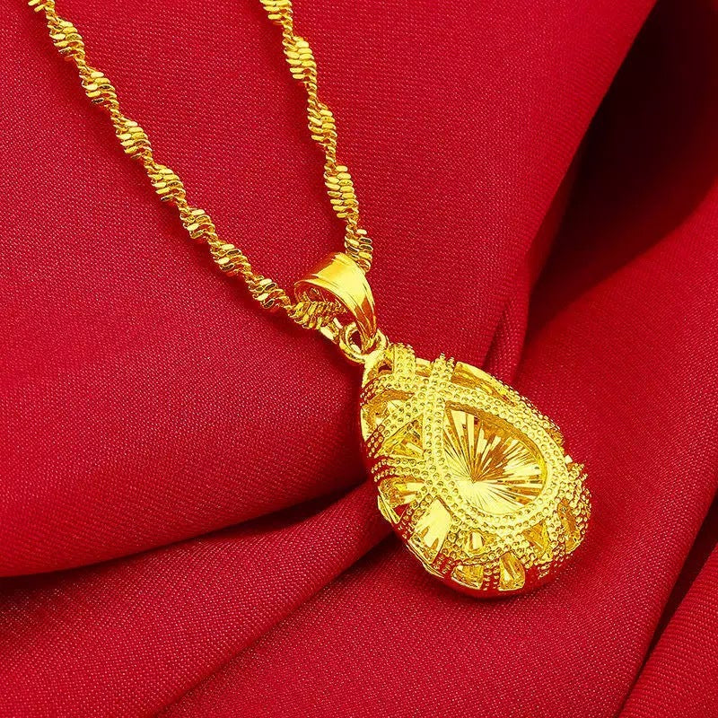 Women's Hollow Drops Elegant Imitation Gold Clavicle Chain Necklace