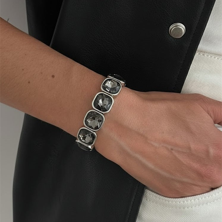 Women's Geometric Simple Square Diamond Elastic For Sweet Cool Bracelet