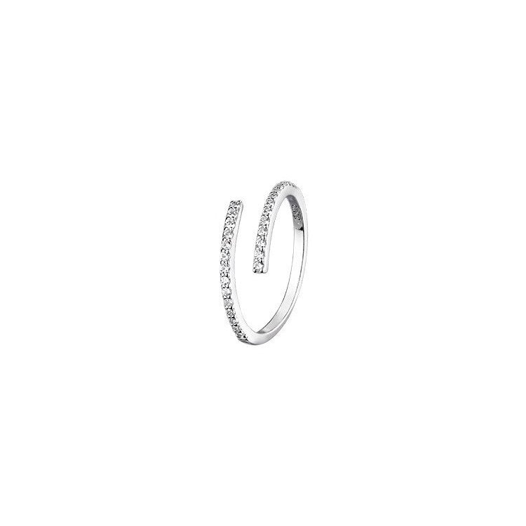 Sier Plated Simple Open Design Sense Temperament Wild Rings
