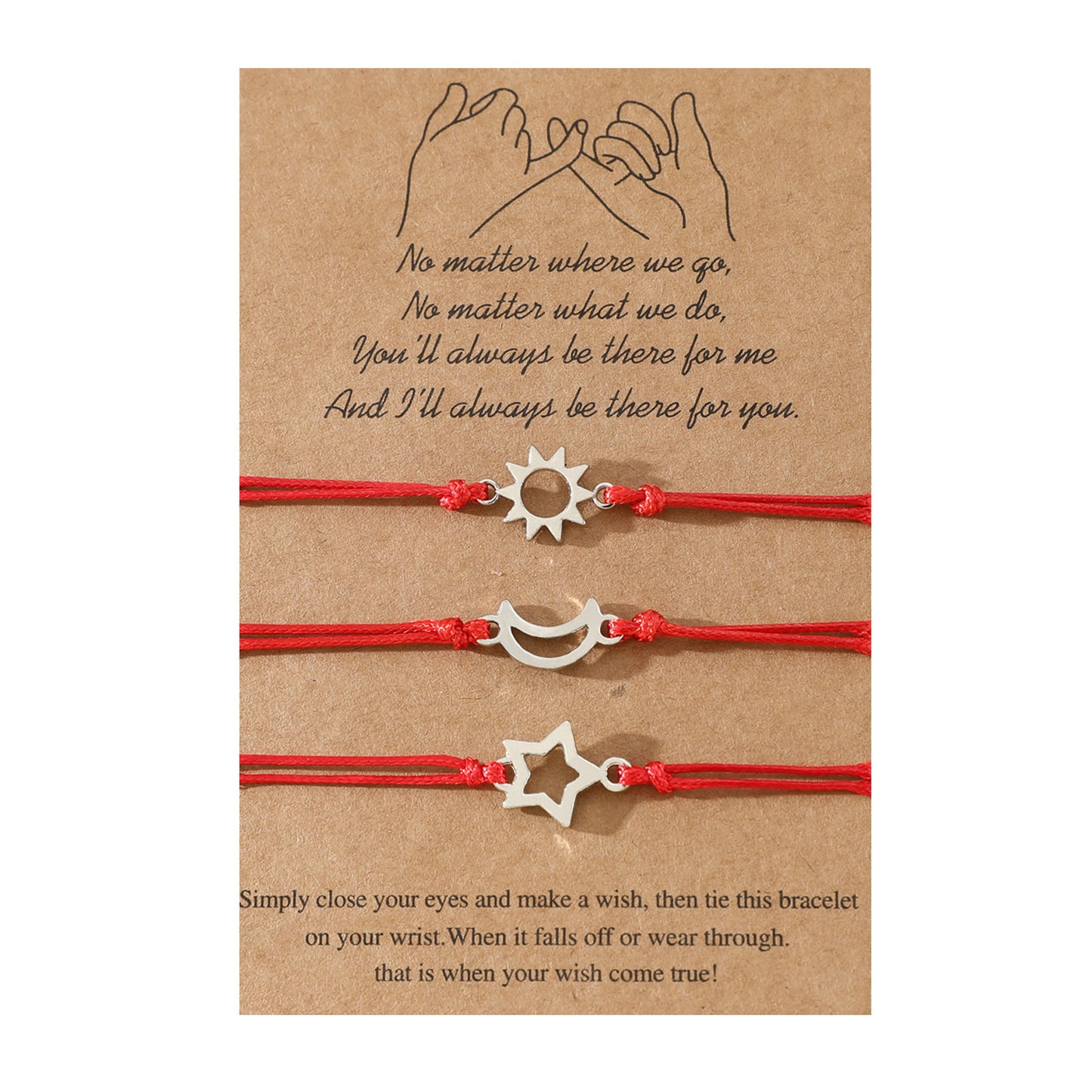 Friendship Card Personality Alloy Sun Moon Bracelets