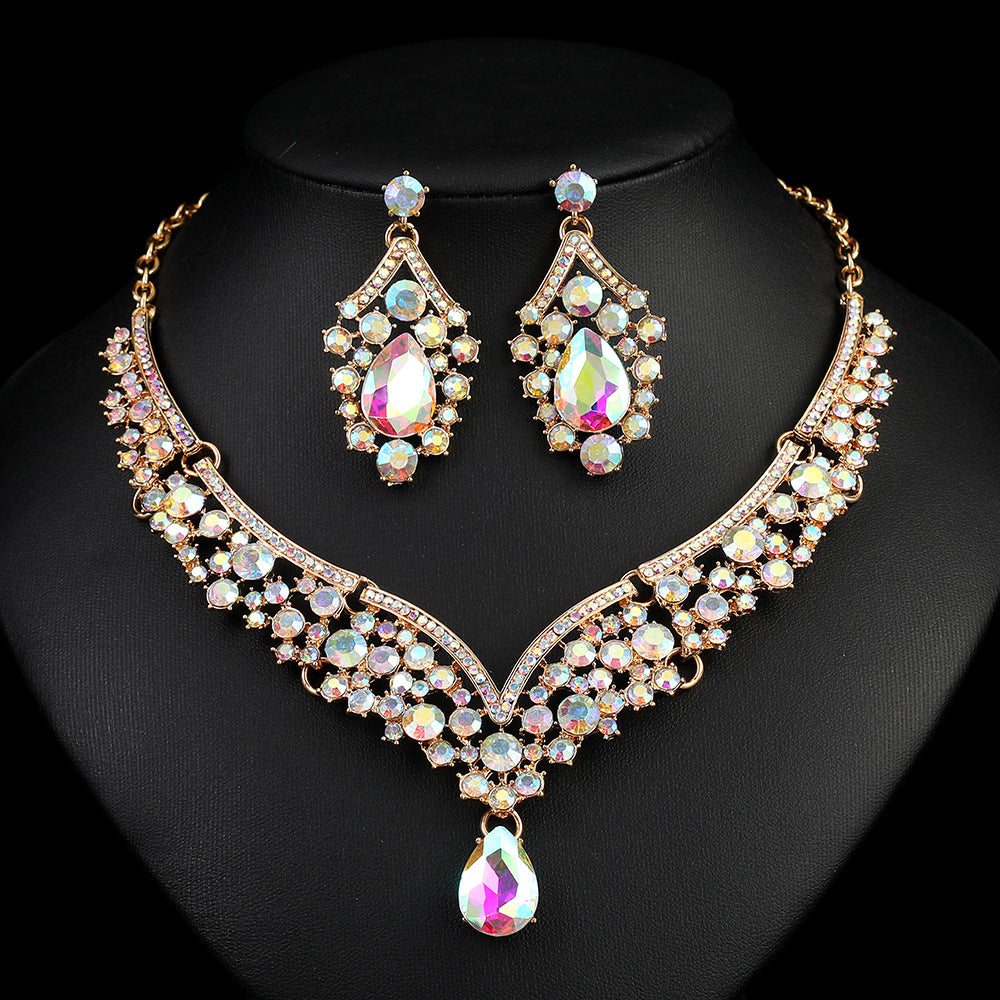 Vintage Exaggerated Luxury Crystal Banquet Formal Necklaces