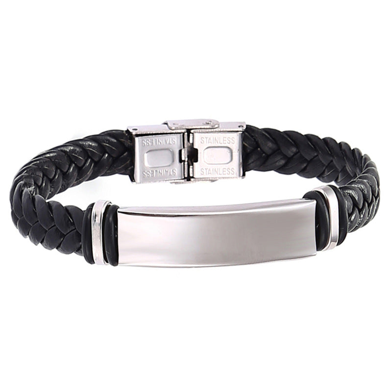 Men's Woven Jewelry Stainless Steel Simple Glossy Bracelets