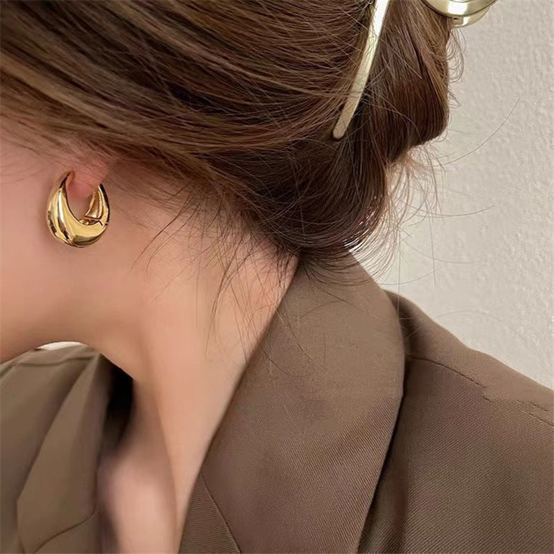 Metallic Geometric Clip Fashion High Sense Simple Rings
