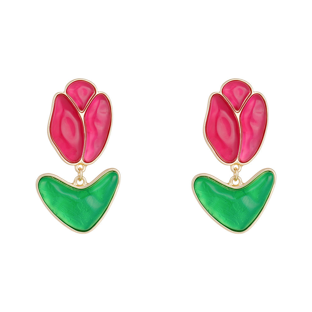 Fresh Tulip Day Fashion Niche Design Earrings
