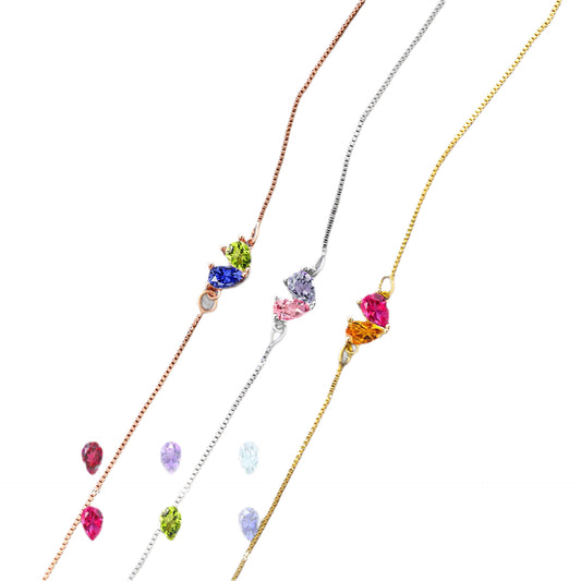 Moon Birthstone Water Drop Birthstones Mother's Bracelet