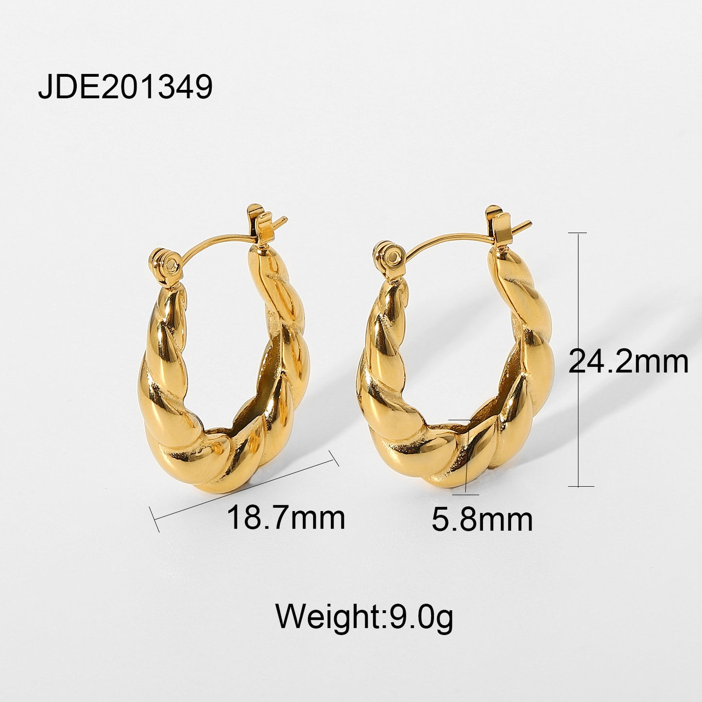 Women's Claw Bag Gold Plated Stainless Steel Ring-shaped Earrings