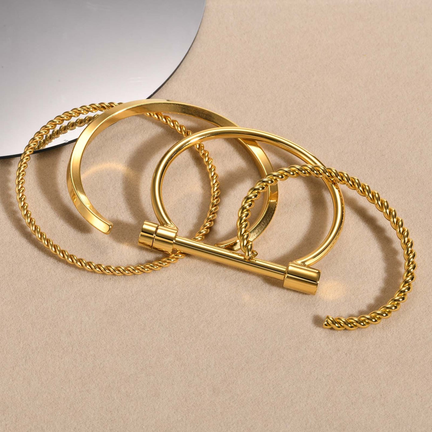 Titanium Steel Twist Open-end Stainless Mobius Fashion Ladies Bracelets