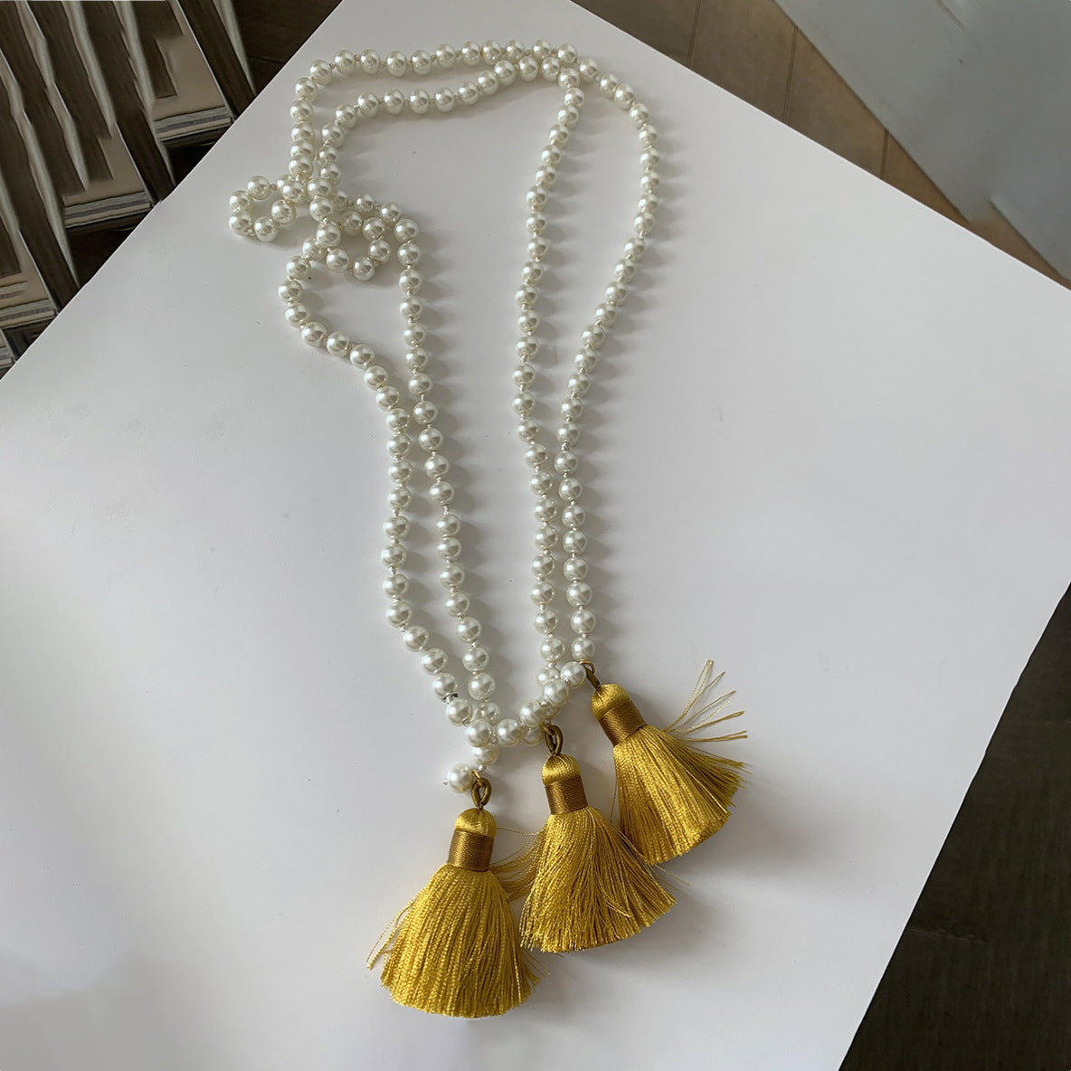 Wheat High Sense Retro National Style Long Classic Beaded Necklace