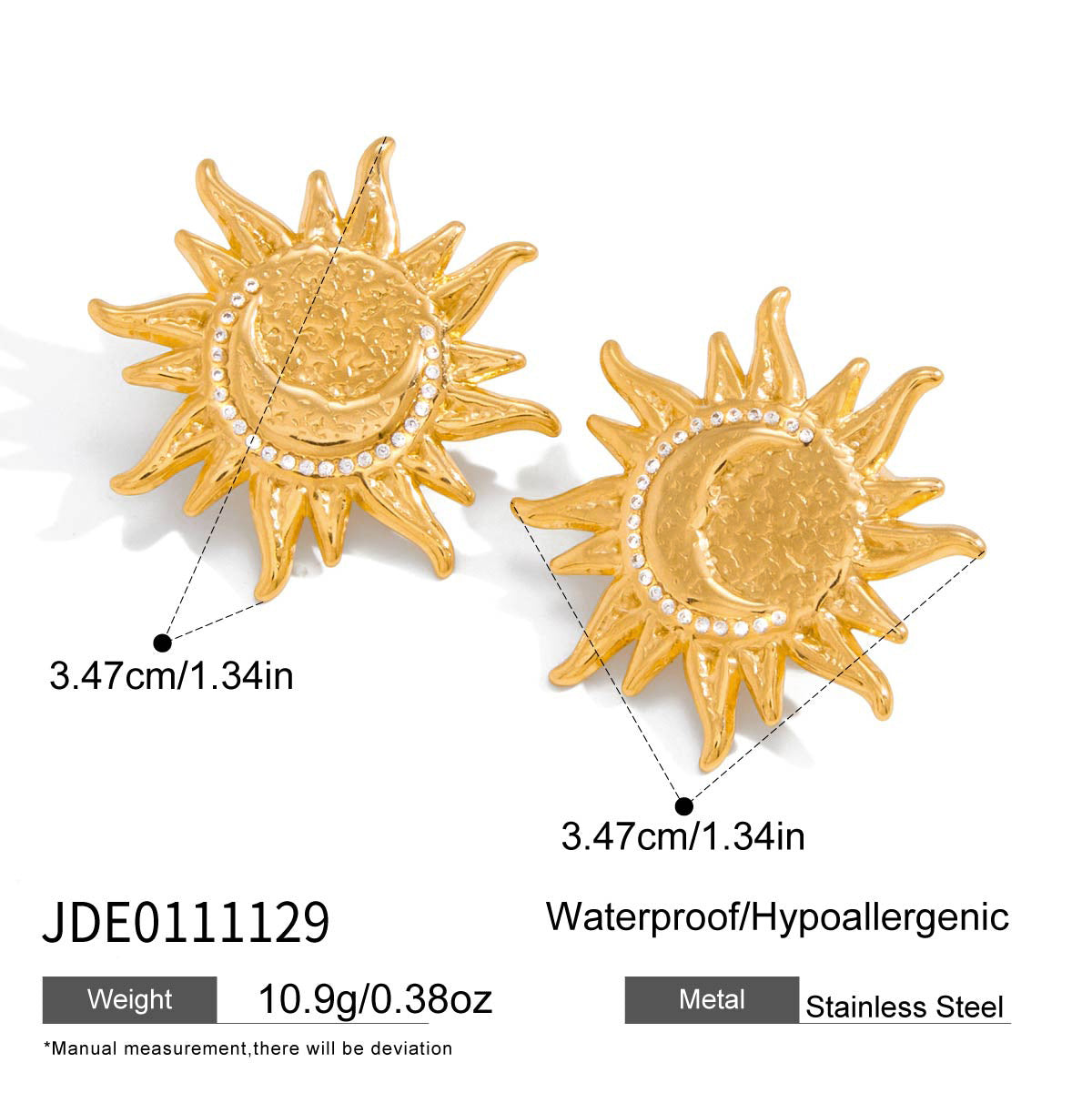 Light Luxury Minority Female Stainless Sun Jewelry Set