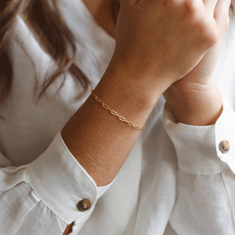 Bracelets en chaîne plaqué or pour femmes, en acier inoxydable, dentelle