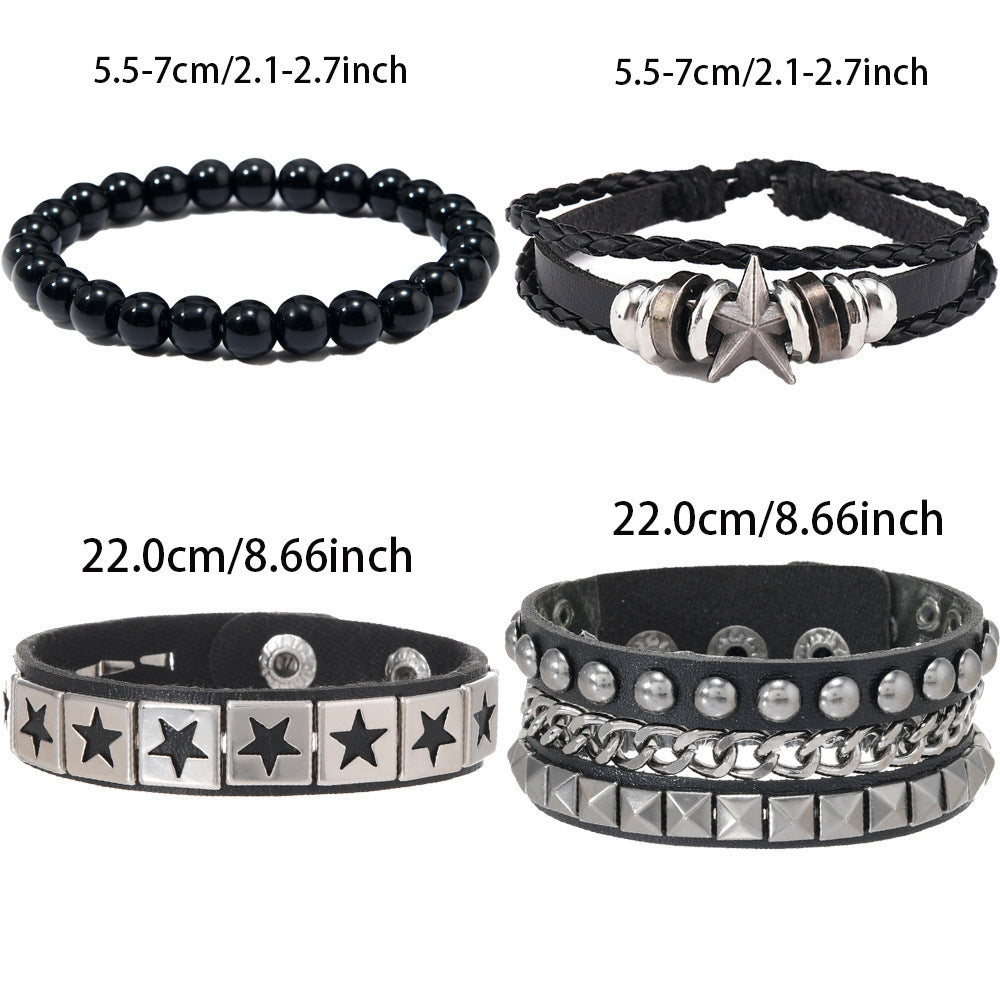 Men's Fashion Punk Street Shooting Nightclub Dark Rivet Bracelet