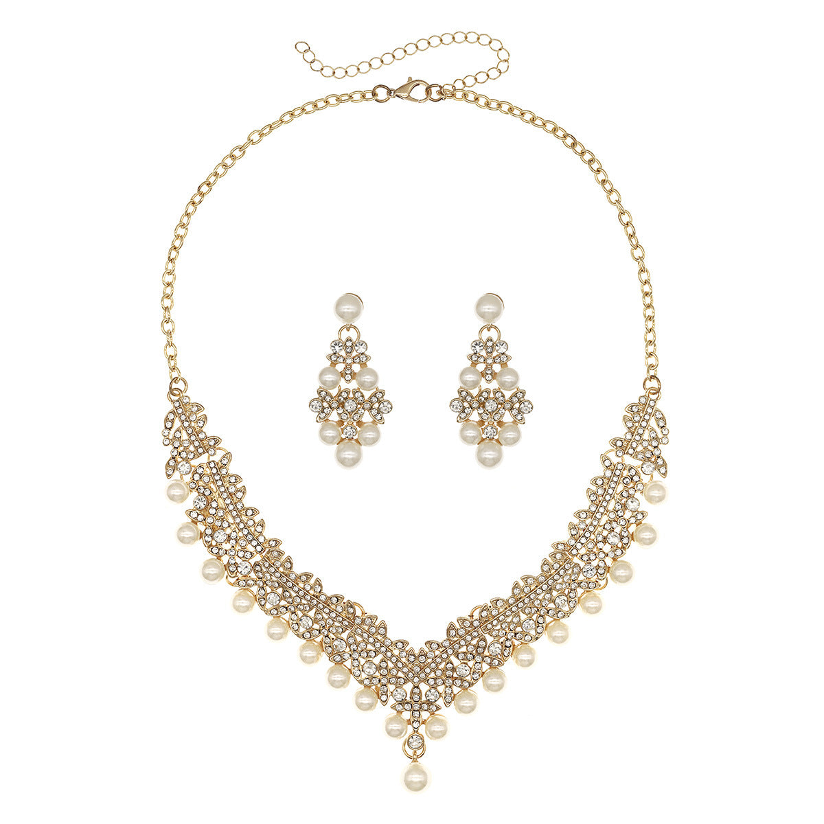 Bridal Three-piece High Sense Ball Wedding Decoration Alloy Jewelry Set
