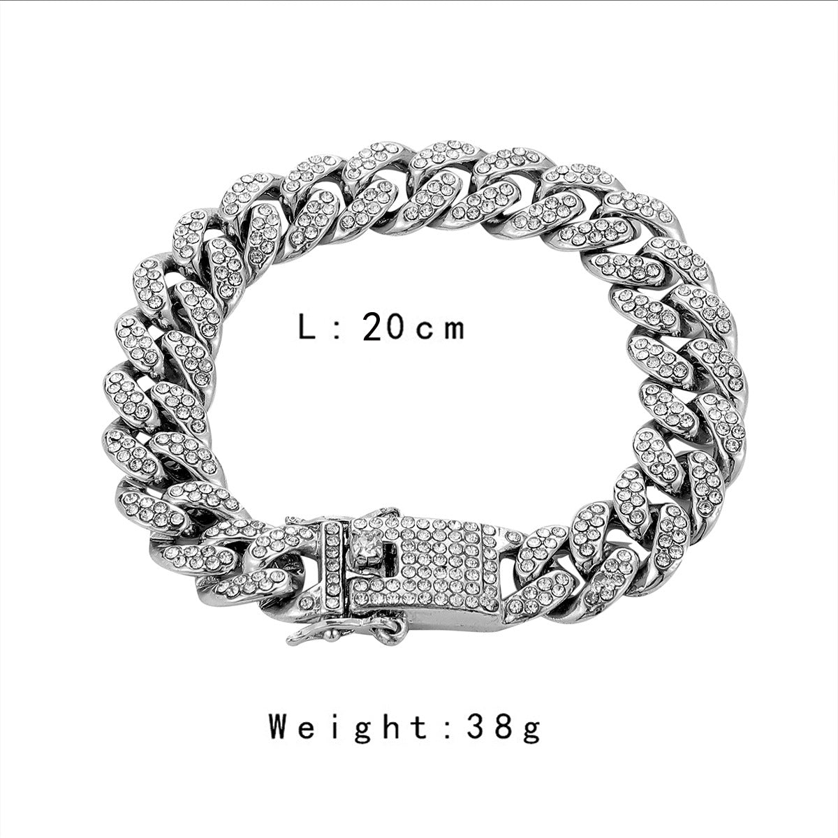 Men's Street Full Diamond Cuban Trendy Personalized Bracelets