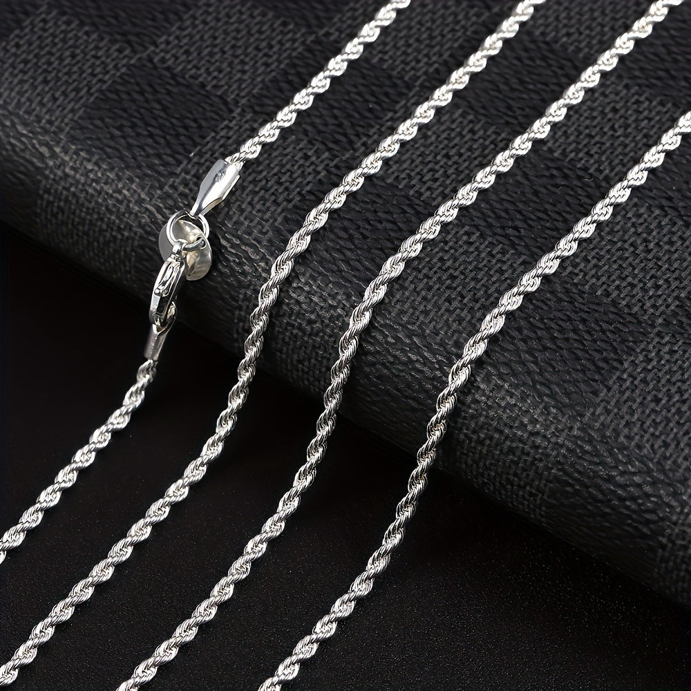 Women's Nine Shiny Hemp Flowers Chain Basic Necklace