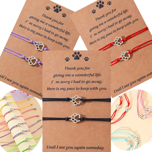 Line Cat's Paw Mark Hand-woven Blessing Bracelets