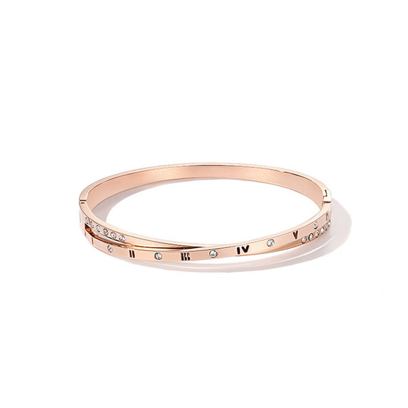 Titanium Steel Fashion Roman Digital Stainless Bracelet