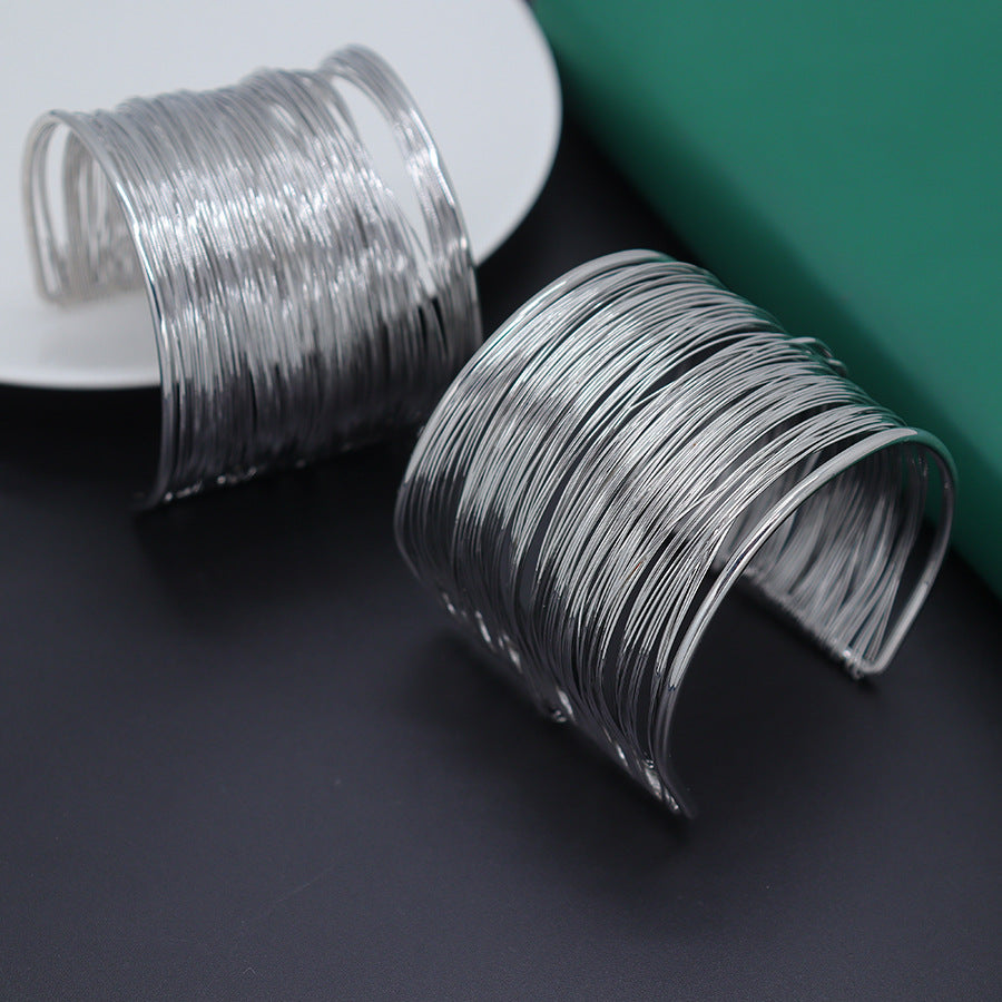 Color Retaining Iron Winding Open-ended Wind Niche Personality Independent Bracelet