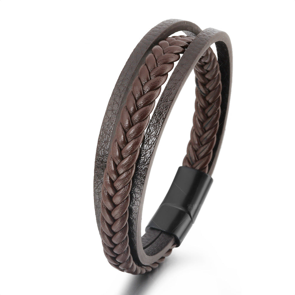 Men's Vintage Leather Rope Braided Ethnic Style Bracelets