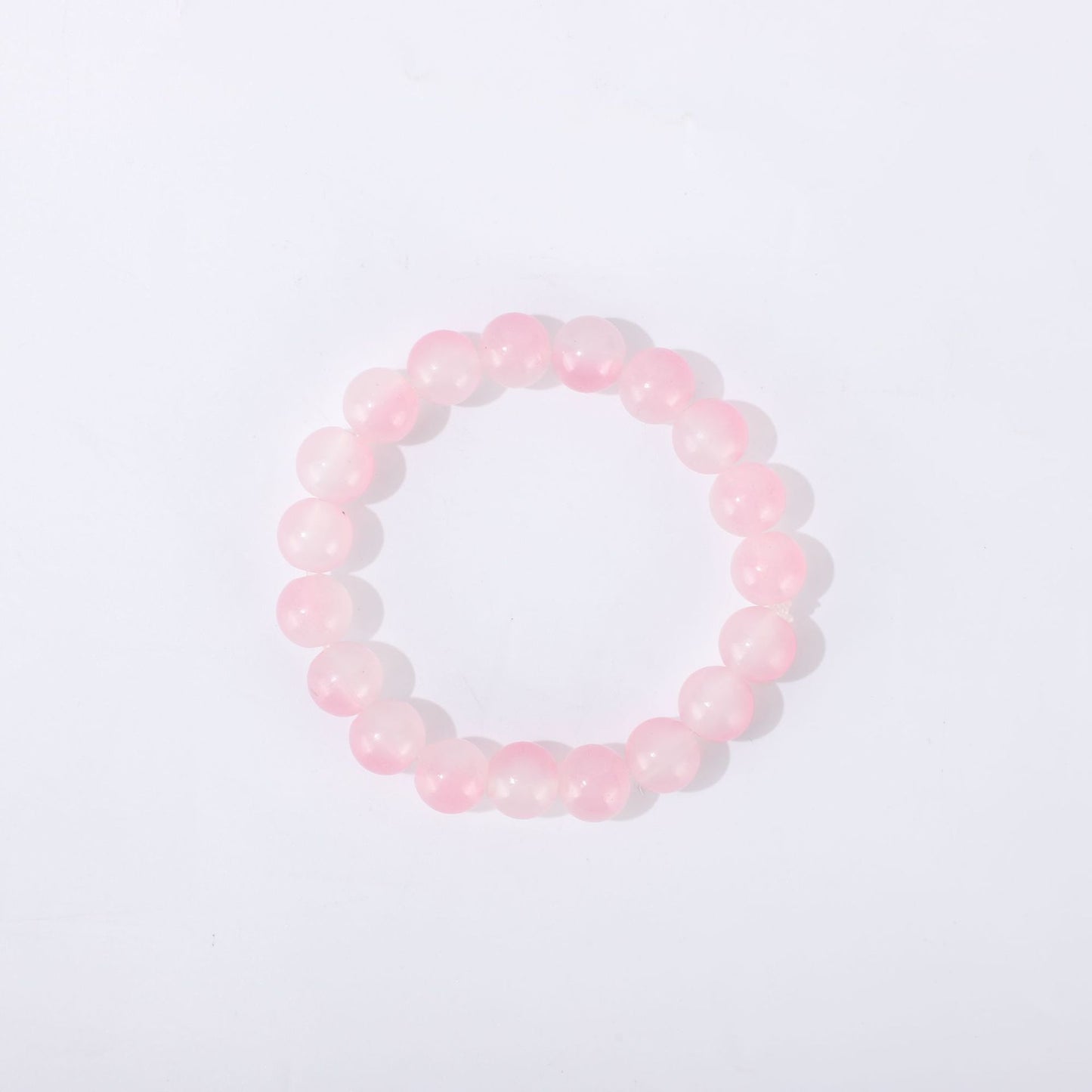 Bracelets de diffusion en direct de perles de glaçure de couleur rose fraîche pour femmes