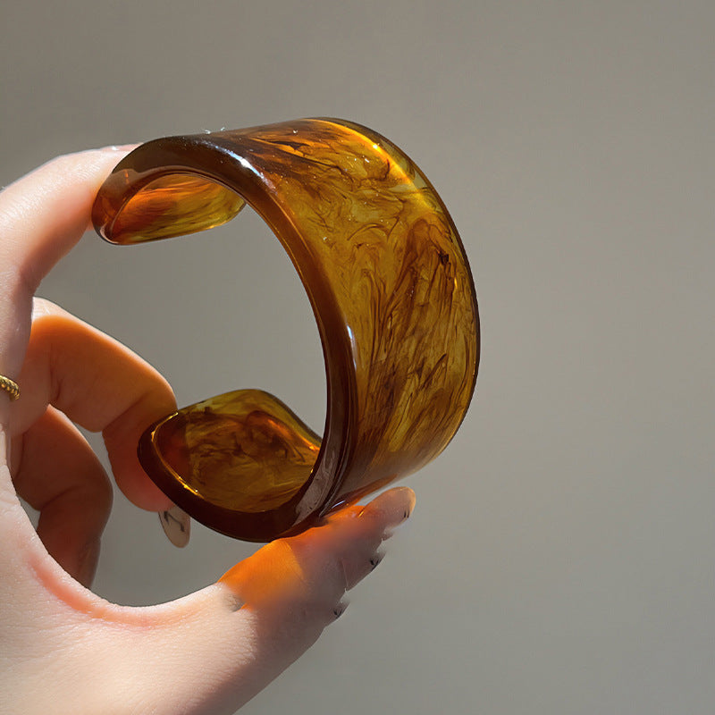 Women's Irregular Resin Minority Simple Retro Temperament Personality Fashion Design Unique Bracelets