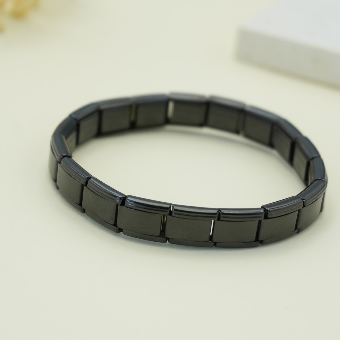 Module Square Elastic Stitching Titanium Steel Strap Bracelet