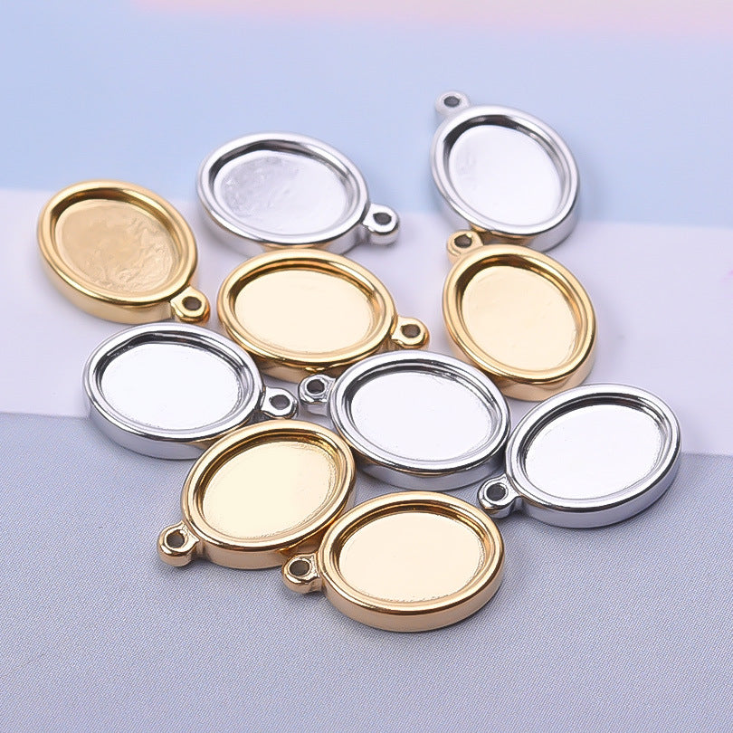 Stainless Steel Oval Dial Parts Handmade Vacuum Necklace
