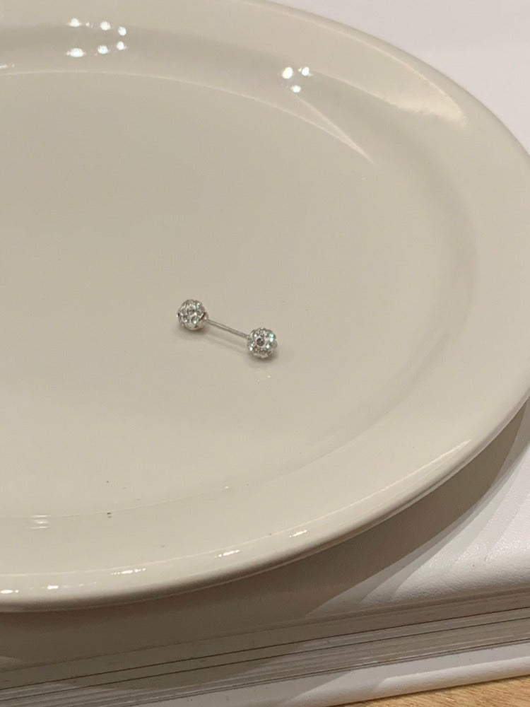 Women's Sier Auricular Needle Niche High Sense Zircon Ear Bone Pin Earrings