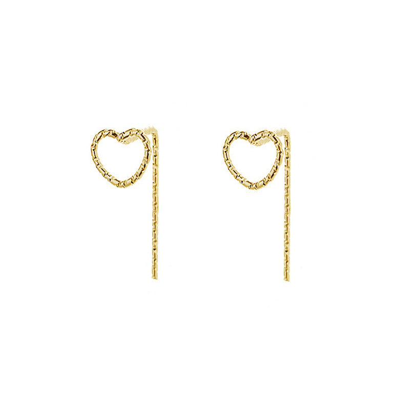 Compact Heart-shaped Eardrops Female Korean Fashion Earrings