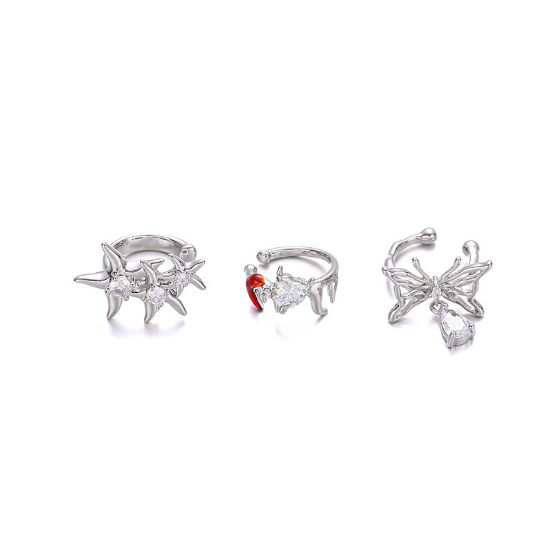 Style Neutral Fashion Commuter Niche Design Cold Zircon Without Pierced Ear Clip